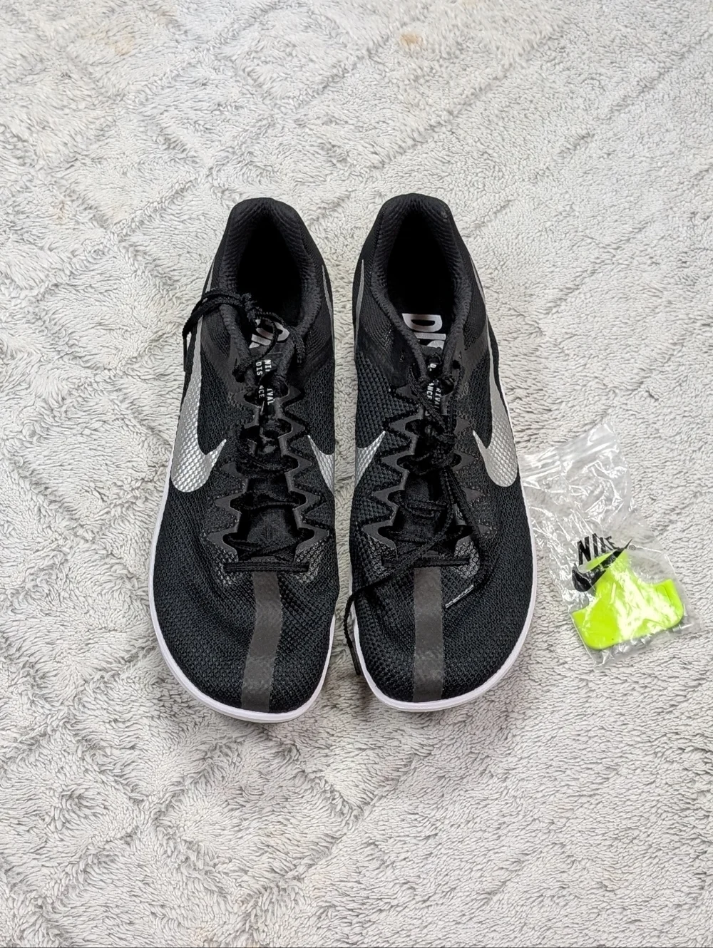 Nike Zoom Rival Black Silver Track Field Distance Spikes Mens Sz 14 DC8725-001